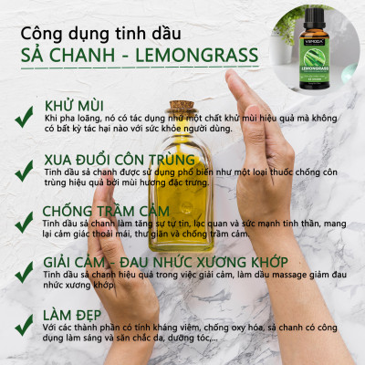 Tinh dầu xông phòng, thư giãn cao cấp gồm 3 chai tinh dầu nguyên chất: tinh dầu Vỏ quế (30ml) + tinh dầu Bạc hà (30ml) +  tinh dầu Sả chanh (30ml) Vemoda