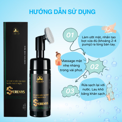 Sữa Rửa Mặt Dạng Bọt Tuyết Serenys ,ữa Rửa Mặt Tạo Bọt Mềm Mịn Làm Sạch Sâu Tinh Dầu Tràm Trà Cho Da Mụn Da Dầu Nhạy Cảm Serenys 150ml - Hàng Chính Hãng