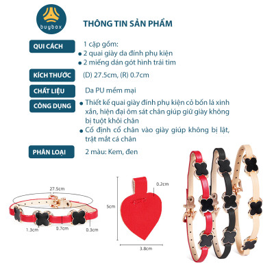 Quai giày chống tuột gót có phụ kiện, chất liệu da PU êm chân, dùng khi mang giày cao gót, không gây đau chân - BuyBox - BBPK343