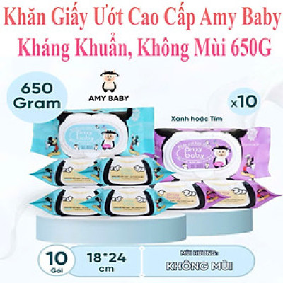 Khăn Giấy Ướt Cao Cấp Kháng Khuẩn, Không Mùi 650G