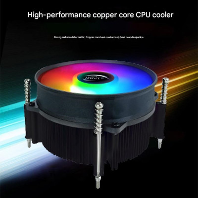 Quạt tản nhiệt CPU Led rainbow T80 for Intell lõi đồng nguyên chất cho máy tính hàng nhập khẩu