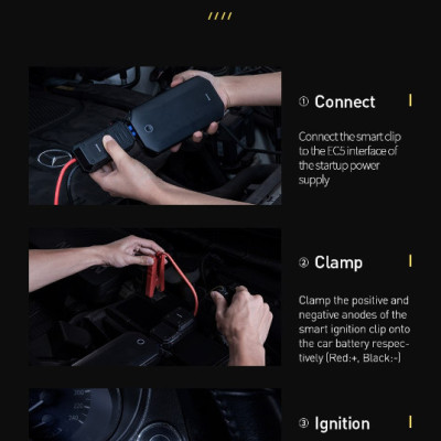 Bộ kích nổ ô tô, xe hơi kiêm pin sạc dự phòng nhãn hiệu Baseus cao cấp CRJS01-01 - Hàng Nhập Khẩu