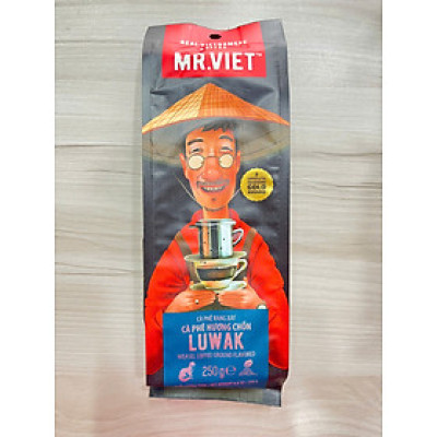 Cà phê Hương Chồn Rang Xay Túi 250g (Cafe Mr Viet Weasel Ground Cofee 250gr Bag)