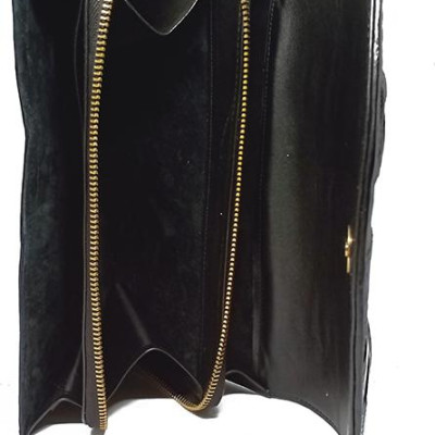 Túi đeo da đà điểu Huy Hoàng da chân màu đen HT6414