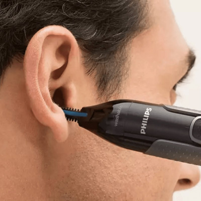 Máy tỉa lông mũi, tai và lông mày Philips NT3650, an toàn cho da, bảo hành 2 năm