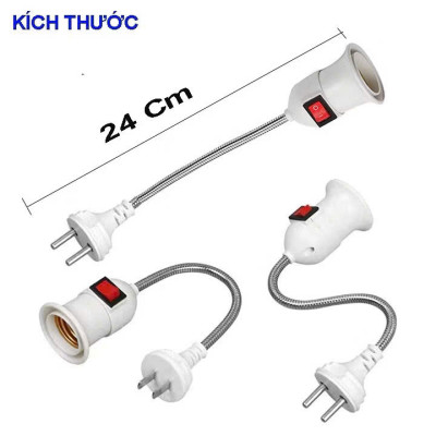 Đuôi Đèn Đa Năng Xoay 360 Độ – Đui Đèn E27 Lò Xo Phích Cắm Kèm Công Tắc-Tiện Lợi và Linh Hoạt Trong Mọi Không Gian - HÀNG CHÍNH HÃNG MINIIN