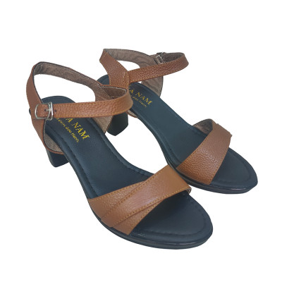 Giày Sandal Nữ Cao Gót HA NAM Da Bò Thật Cao Cấp 7cm DNU2131