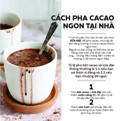 Bột Cacao Nguyên Chất 100% đậm vị Mộc Lan Healthy - 250g, 500g