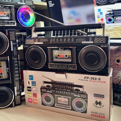 Đài FM Radio FP-362S 2 Loa kiêm loa bluetooth- Sạc Năng Lượng Mặt trời, Đài FM, AM, SW1-2, đài FM Hàng Chính Hãng