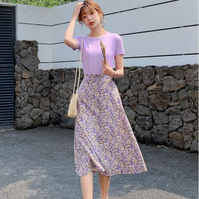 CHÂN VÁY HOA NHÍ TIGOON DỊU DÀNG - Hoa Tím - XL