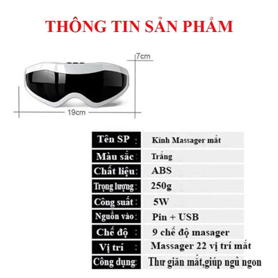 Kính Massage Thư Giãn Cho Mắt 9 Chế Độ Rung – Giảm Mỏi Mắt, Quầng Thâm, Hỗ Trợ Ngủ Ngon