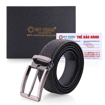 HP4306-07-10-45 - Thắt lưng nam da trăn Huy Hoàng 3,5P đầu kim màu da nguyên thủy, đen, trắng, nâu