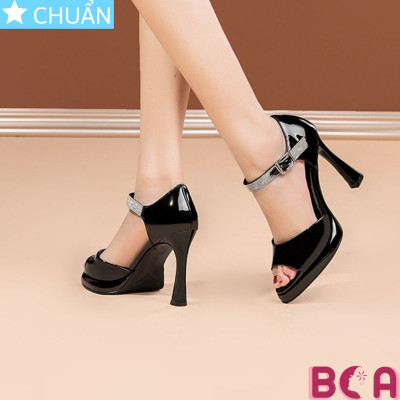Giày cao gót nữ hở mũi 9 cm RO632 ROSATA tại BCASHOP quai ôm cổ chân đính kim sa lấp láp, tinh tế và đẳng cấp