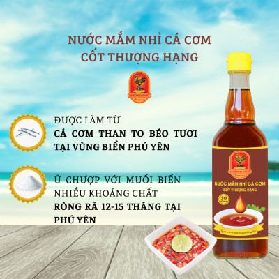 Nước mắm nhỉ cá cơm Hương Phú 30 độ đạm 510ML - Cốt Thượng Hạng - Hàng chính hãng