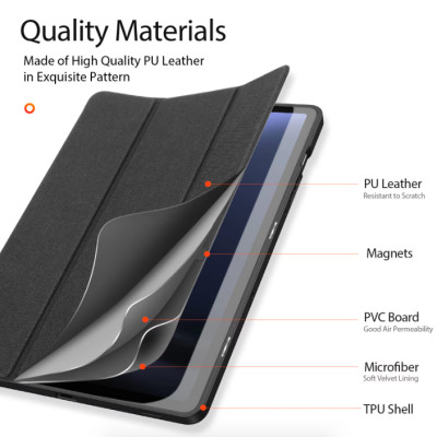 Bao da Dux Ducis Domo dành cho Samsung Galaxy Tab S10 Ultra , Tab S10 Fe Plus , Tab S10 Fe , Tab S10 Plus  có khay đựng bút - Hàng chính hãng