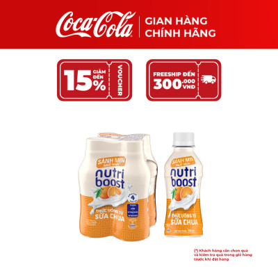 Combo 2 Lốc 4 Chai Thức Uống Từ Sữa Chua Nutriboost Vị Cam 170ml/chai  Cocacola_TK