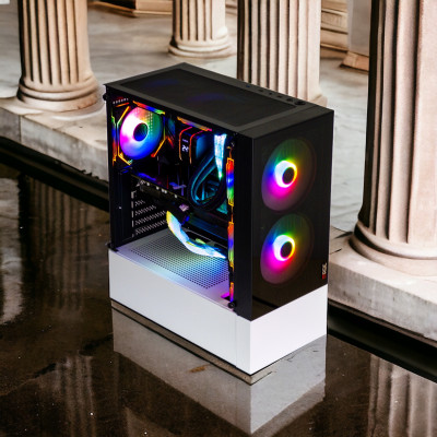 CASE MAGIC GM-04 BLACK AND WHITE GLASS 3 FAN (ATX) - Hàng chính hãng