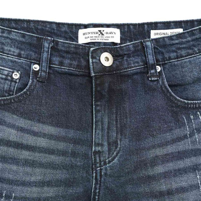 Quần Short Jeans Nam Rách Cao Cấp HUNTER  X-RAYS Form Slimfit Thun Màu Xanh S62