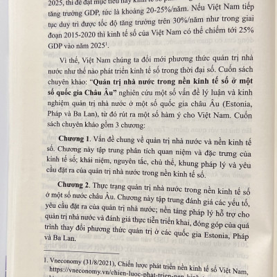 Sách - Quản Trị Nhà Nước Trong Nền Kinh Tế Số Ở Một Số Nước Châu Âu