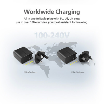 Củ sạc MicroPack POWER SERVER GaN 65W MWC-265PD Nhỏ Gọn Tặng Kèm Đầu Cắm US/ EU/ UK Hàng Chính Hãng