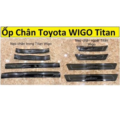 Ốp Bậc Chân, Nẹp Bước Chân Xe Toyota Wigo 2023-2018 Mẫu Titan Cao Cấp Load Ô Tô