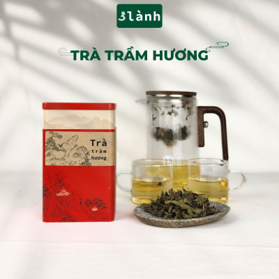 Trà Trầm Hương Dạng Lá Hộp 50gr 3 Lành Hoàn Toàn Từ Lá Dó Bầu Ngủ Ngon Giảm Stress