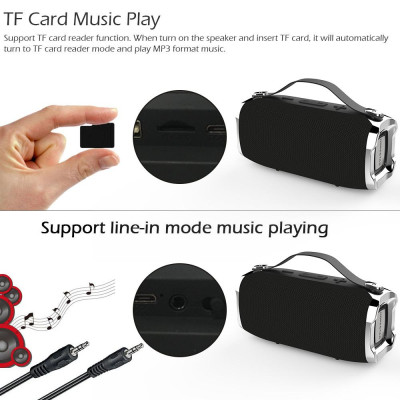 Loa ngoài trời Không dây di động không thấm nước Bluetooth 4.2 1200mAh 6W TF HOPESTAR H36