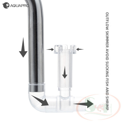 Bộ in out inox Aquapro Mini Skimmer 12, 16 mm hút lọc váng nano bể thủy sinh cá tép cảnh