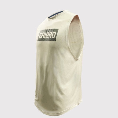 Áo ba lỗ thể thao Droparm muscle Tanktop trắng_ zaibro