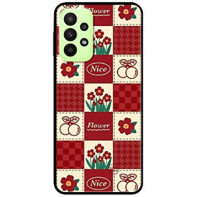 Ốp lưng dành cho Samsung A13 mẫu Hoa Ô Vuông Đỏ
