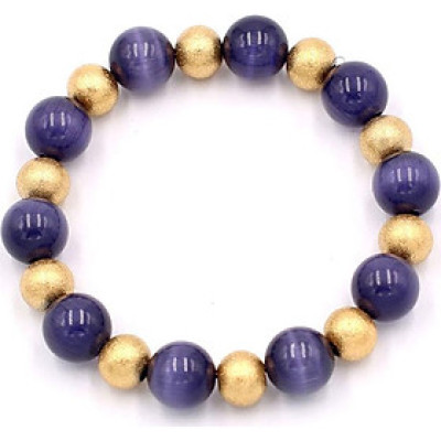 Chuỗi đeo tay - đá mắt mèo tím 10 ly VMEIHVT1 - hợp mệnh Hỏa, mệnh Thổ