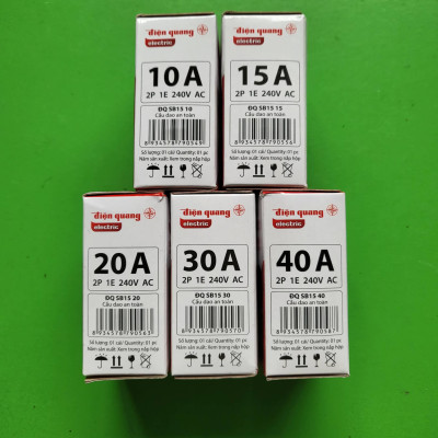 Cầu dao an toàn Điện Quang ĐQ SB15 - Aptomat CB Cóc (10A, 15A, 20A, 30A, 40A) dùng đóng ngắt phụ tải, bảo vệ quá dòng