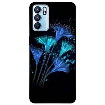 Ốp lưng dành cho Oppo Reno 6 - Reno 6 Z mẫu Hoa Đêm Xanh