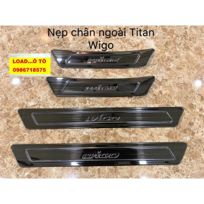 Ốp Bậc Chân, Nẹp Bước Chân Xe Toyota Wigo 2023-2018 Mẫu Titan Cao Cấp Load Ô Tô