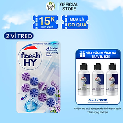 Viên Tẩy Bồn Cầu Fresh HY 350 Lần Xả, Làm Sạch Khuẩn & Ngăn Ngừa Mảng Bám, Khử Mùi Và Lưu Hương Thơm Mát (2 Vỉ Treo)