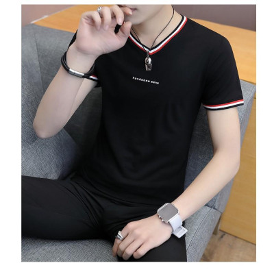 Áo thun nam ngắn tay cổ tim body thời trang cao cấp ATN06-Đen