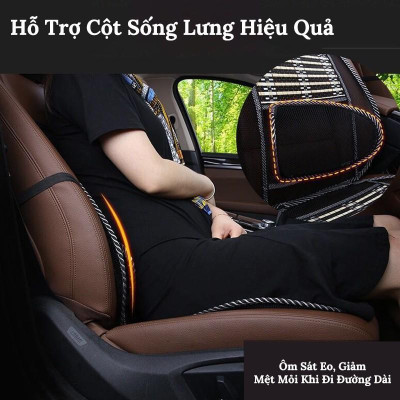 Bộ Lót Ghế Tựa Lưng Ô Tô Lưới Trúc Massage Lưng Chống Mỏi, Chống Nóng Hiệu Quả - 1 Chiếc.