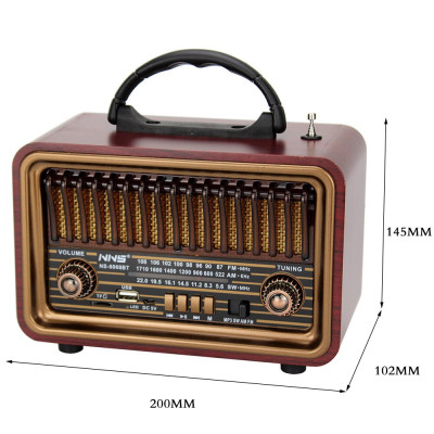 ĐÀI FM NNS NS-8070BT Cổ Điển Retro Đài Phát Thanh Fm Am Sw 3 Băng Tần  Radio Với Usb Sd Tf Máy Nghe Nhạc Mp3 Bằng Gỗ-Hàng Chính Hãng