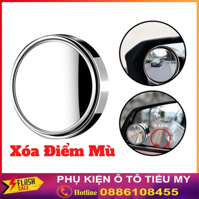bộ 2 gương cầu lồi xoá điểm mù có viền bao - gương cầu 360 độ gắn ô tô xe máy