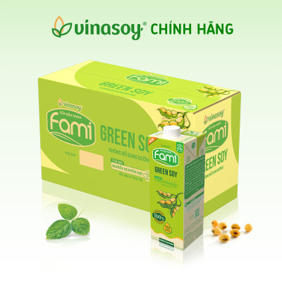 Thùng Vinasoy Fami Green soy không bổ sung đường hộp (10 hộp x 1 Lít)
