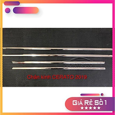 Nẹp viền chân kính mẫu inox cao cấp 4 chi tiết dành cho xe Kia CERATO 2019-2020-2021: