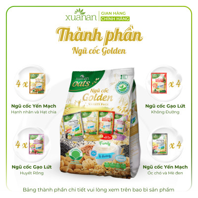 Combo 11 Túi Ngũ Cốc Golden (Variety Pack) Xuân An [ít đường] 400G {25g*16 gói}