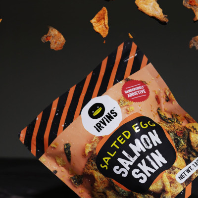 Da cá hồi trứng muối Salted Egg Salmon Skin 80g IRVINS