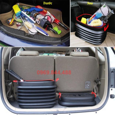Thùng Đựng Đồ  - Thùng Co Giãn Ô Tô - Đựng Đồ Để Cốp Sau Gập Gọn