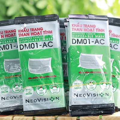 Khẩu Trang Y Tế (Combo 20 cái) 4 lớp - Khẩu Trang Y Tế Than Hoạt Tính NeoVision DM01 Kháng Khuẩn Chống Nước - AC Đạt Chuẩn Lọc Chuẩn Nelson, ngăn ngừa bụi và vi khuẩn bảo vệ cơ thể ( Hoa Kỳ)