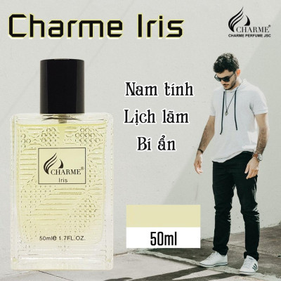 Nước hoa nam quyến rũ, Charme Iris, thơm lâu, sành điệu cá tính, lưu hương cả ngày, 50ml