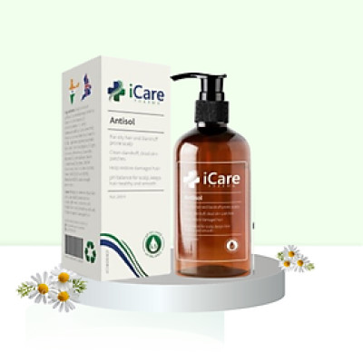 Dầu Gội iCare Antisol Sạch Gàu Chiết Xuất Dược Liệu Sạch Gàu, Giảm Ngứa, Chống Rụng, Cân Bằng Độ PH