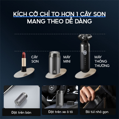 Máy cạo râu mini Enchen Z3 - Lưỡi dao 3 vòng tự mài, chống kẹt râu, pin dùng đến 3 tháng - Hàng chính hãng