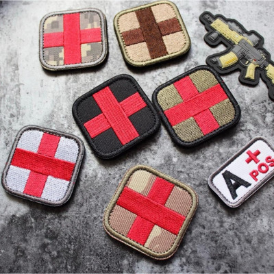 Patch_velcro thêu chữ thập y tế dán quần áo_ba lô_túi xách
