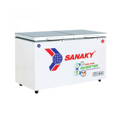 Tủ đông mát SANAKY INVERTER 230 lít VH-2899W4K ĐỒNG (R600A) (kính cường lực)